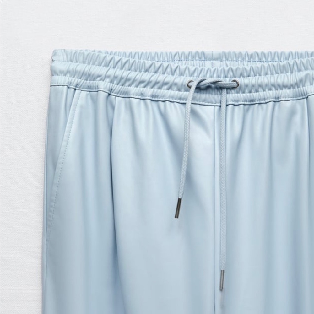 FAUX LEATHER JOGGING PANTS